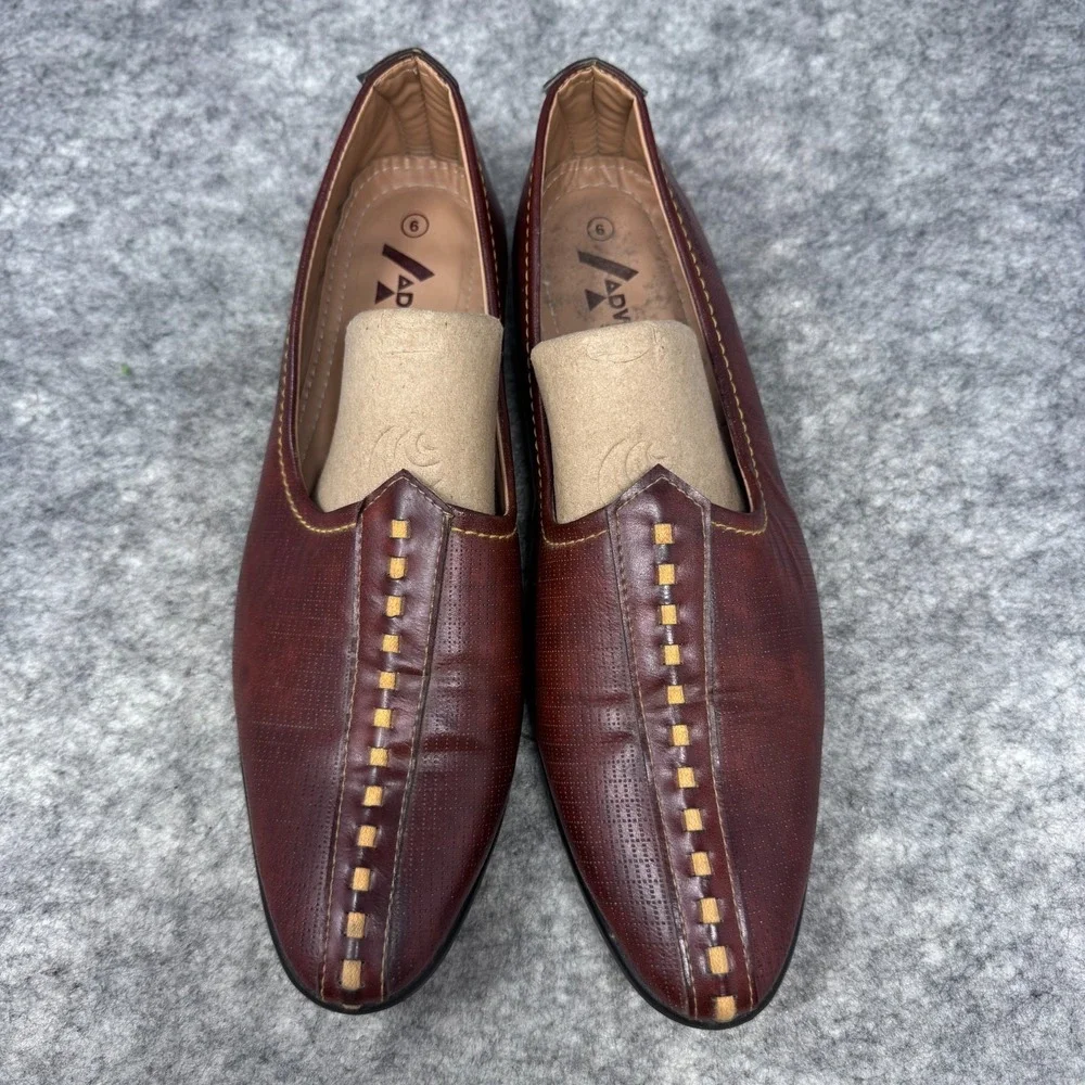 Indian Mojari Jutti Shoes Mens US Sz 10 Handmade Ethnic Leather Loafers Advick